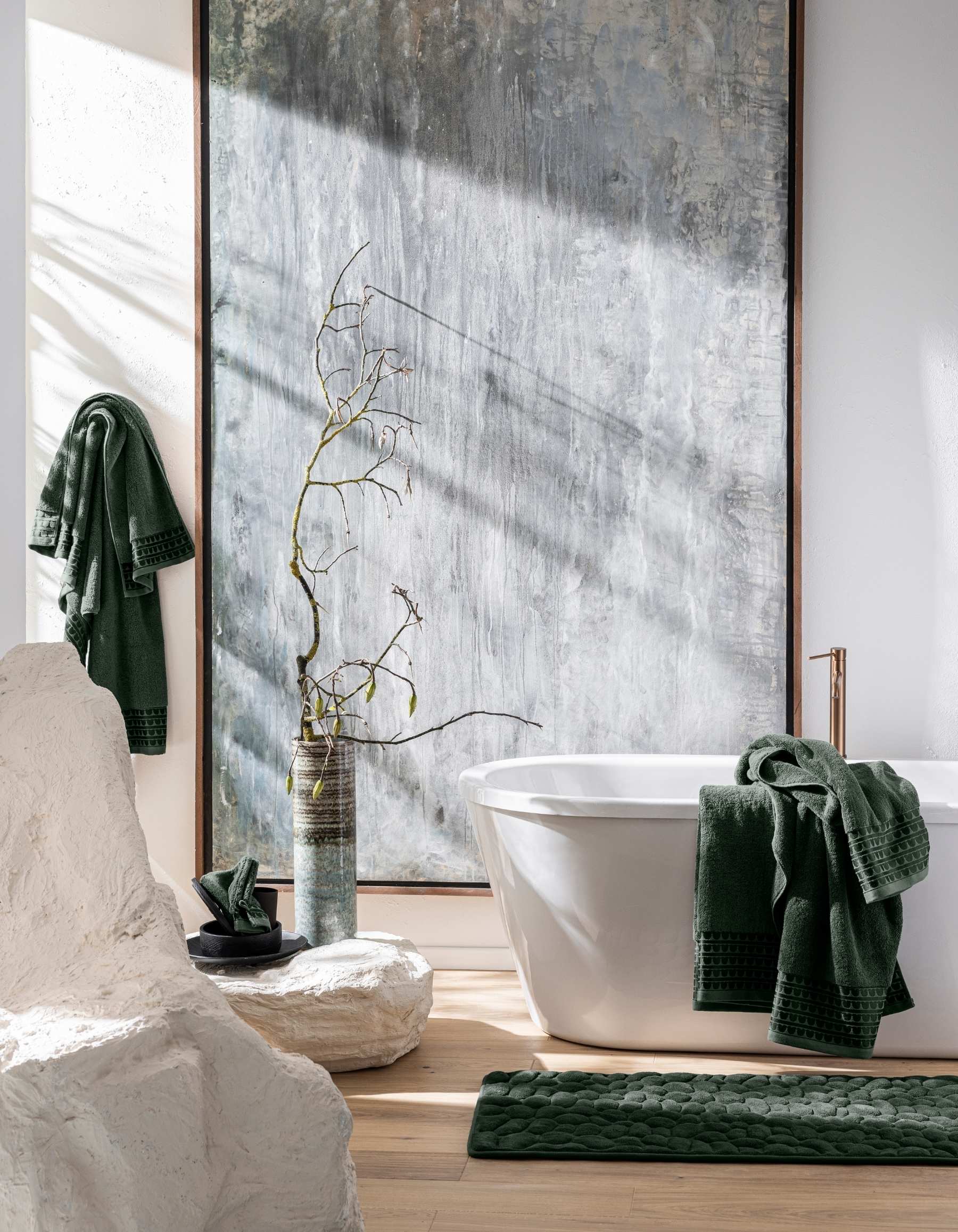 THE PEBBLE BATH MAT | FOREST GREEN